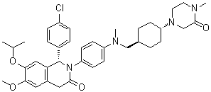 (1S)-1-(4-Chlorophenyl)-1,4-dihydro-6-methoxy-7-(1-methylethoxy)-2-[4-[methyl[[trans-4-(4-methyl-3-oxo-1-piperazinyl)cyclohexyl]methyl]amino]phenyl]-3(2H)-isoquinolinone molecular structure (CAS 1313363-54-0)