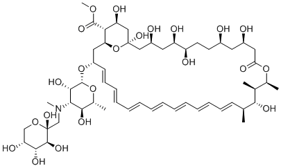 structure of CAS# 1314876-23-7, [1,3-Bis(2,6-diisopropylphenyl)-1,3-dihydro-2H-imidazol-2-ylidene](dichloro)(1-methyl-1H-imidazole-?N3)palladium;methyl (1R,3S,5R,6R,9R,11R,15S,16R,17R,18S,19E,21E,23E,25E,27E,29E,31E,33R,35S,36R,37S)-33-[(2R,3S,4S,5S,6R)-3,5-dihydroxy-6-methyl-4-[methyl-[[(2R,3S,4R,5R)-2,3,4,5-tetrahydroxyoxan-2-yl]methyl]amino]oxan-2-yl]oxy-1,3,5,6,9,11,17,37-octahydroxy-15,16,18-trimethyl-13-oxo-14,39-dioxabicyclo[33.3.1]nonatriaconta-19,21,23,25,27,29,31-heptaene-36-carboxylate