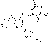 结构式 CAS# 1315326-78-3, (2S,4R)-4-[[2-[4-(1-甲基乙氧基)苯基]苯并呋喃并[3,2-d]嘧啶-4-基]氧基]-1,2-吡咯烷二甲酸 1-叔丁酯
