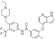 N-[4-[(4-Ethyl-1-piperazinyl)methyl]-3-(trifluoromethyl)phenyl]-4-methyl-3-(1H-pyrrolo[2,3-b]pyridin-4-yloxy)benzamide molecular structure (CAS 1315355-93-1)