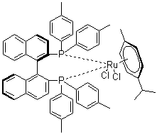 Chloro[(R)-(+)-2,2'-bis(di-p-tolylphosphino)-1,1'-binaphthyl](p-cymene)ruthenium(II) chloride molecular structure (CAS 131614-43-2)
