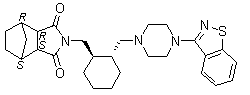 (3aR,4R,7S,7aS)-2-[[(1R,2R)-2-[[4-(1,2-Benzisothiazol-3-yl)-1-piperazinyl]methyl]cyclohexyl]methyl]hexahydro-4,7-methano-1H-isoindole-1,3(2H)-dione molecular structure (CAS 1318074-25-7)