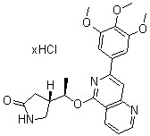 (4R)-4-[(1R)-1-[[7-(3,4,5-Trimethoxyphenyl)-1,6-naphthyridin-5-yl]oxy]ethyl]-2-pyrrolidinone hydrochloride molecular structure (CAS 1319738-42-5)