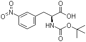 结构式 CAS# 131980-29-5, N-叔丁氧羰基-L-3-硝基苯丙氨酸