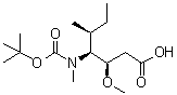 (3R,4S,5S)-4-[[(1,1-Dimethylethoxy)carbonyl]methylamino]-3-methoxy-5-methylheptanoic acid molecular structure (CAS 132149-81-6)