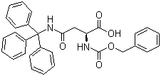 structure of CAS# 132388-57-9, N-Cbz-N'-trityl-L-asparagine;Z-Asn(Trt)-OH; (S)-2-(Benzyloxycarbonylamino)-4-oxo-4-(tritylamino)butanoic acid