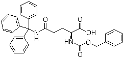 N-Cbz-N'-trityl-L-glutamine molecular structure (CAS 132388-60-4)