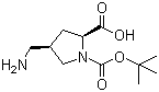 (2S,4R)-4-(Aminomethyl)-1-(tert-butoxycarbonyl)pyrrolidine-2-carboxylic acid molecular structure (CAS 132622-72-1)