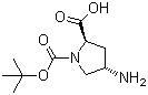 (2R,4S)-4-Amino-1,2-pyrrolidinedicarboxylic acid 1-(tert-butyl) ester molecular structure (CAS 132622-78-7)
