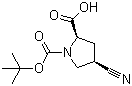 (2R,4R)-4-Cyanopyrrolidine-1,2-dicarboxylic acid 1-tert-butyl ester molecular structure (CAS 132622-85-6)