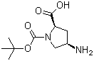 (2R,4R)-4-Amino-1,2-pyrrolidinedicarboxylic acid 1-(tert-butyl) ester molecular structure (CAS 132622-98-1)