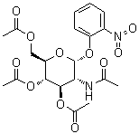 邻硝基苯基 2-乙酰氨基-2-脱氧-alpha-D-吡喃葡萄糖苷三乙酸酯分子结构 (CAS 13264-91-0)