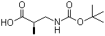 结构式 CAS# 132696-45-8, (R)-3-(Boc-氨基)异丁酸; (R)-3-(Boc-氨基)-2-甲基丙酸