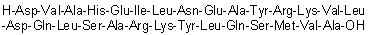 L-alpha-Aspartyl-L-valyl-L-alanyl-L-histidyl-L-alpha-glutamyl-L-isoleucyl-L-leucyl-L-asparaginyl-L-alpha-glutamyl-L-alanyl-L-tyrosyl-L-arginyl-L-lysyl-L-valyl-L-leucyl-L-alpha-aspartyl-L-glutaminyl-L-leucyl-L-seryl-L-alanyl-L-arginyl-L-lysyl-L-tyrosyl-L-leucyl-L-glutaminyl-L-seryl-L-methionyl-L-valyl-L-alanine molecular structure (CAS 132769-35-8)