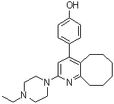 4-[2-(4-Ethyl-1-piperazinyl)-5,6,7,8,9,10-hexahydrocycloocta[b]pyridin-4-yl]phenol molecular structure (CAS 132812-29-4)