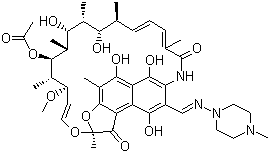 structure of CAS# 13292-46-1, Rifampicin;3-[[(4-methyl-1-piperazinyl)imino]methyl]-rifamycin