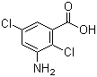 structure of CAS# 133-90-4, Chloramben;Amiben; 3-Amino-2,5-dichlorobenzoic acid