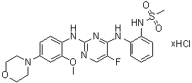 N-[2-[[5-Fluoro-2-[[2-methoxy-4-(4-morpholinyl)phenyl]amino]-4-pyrimidinyl]amino]phenyl]methanesulfonamide hydrochloride (1:?) molecular structure (CAS 1330003-04-7)