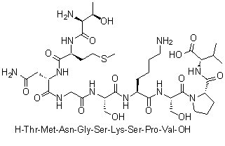 L-Threonyl-L-methionyl-L-asparaginylglycyl-L-seryl-L-lysyl-L-seryl-L-prolyl-L-valine molecular structure (CAS 1330061-07-8)