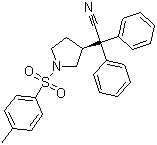 (S)-3-(1-Cyano-1,1-diphenylmethyl)-1-tosylpyrrolidine molecular structure (CAS 133099-09-9)