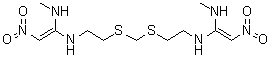N,N'-((Methylenebis(sulfanediyl))bis(ethane-2,1-diyl))bis(N-methyl-2-nitroethene-1,1-diamine) molecular structure (CAS 1331637-48-9)