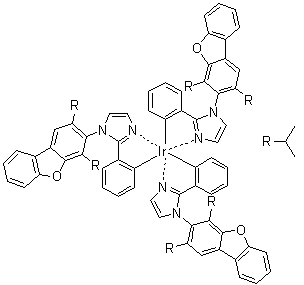 Tris[2-[1-[2,4-bis(1-methylethyl)-3-dibenzofuranyl]-1H-imidazol-2-yl]phenyl]iridium molecular structure (CAS 1331833-06-7)
