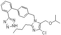 5-[4'-[[2-Butyl-4-chloro-5-[(1-methylethoxy)methyl]-1H-imidazol-1-yl]methyl][1,1'-biphenyl]-2-yl]-2H-tetrazole molecular structure (CAS 1332713-64-0)