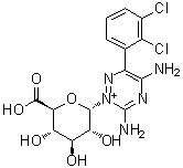 3,5-Diamino-6-(2,3-dichlorophenyl)-2-beta-D-glucopyranuronosyl-1,2,4-triazinium molecular structure (CAS 133310-19-7)