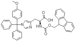 N-[(9H-Fluoren-9-ylmethoxy)carbonyl]-1-[(4-methoxyphenyl)diphenylmethyl]-L-histidine molecular structure (CAS 133367-33-6)