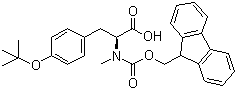 structure of CAS# 133373-24-7, O-(tert-Butyl)-N-[(9H-fluoren-9-ylmethoxy)carbonyl]-N-methyl-L-tyrosine