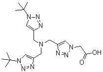 2-[4-[(Bis[(1-tert-butyl-1H-1,2,3-triazol-4-yl)methyl]amino)methyl]-1H-1,2,3-triazol-1-yl]acetic acid molecular structure (CAS 1334179-85-9)