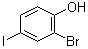 结构式 CAS# 133430-98-5, 2-溴-4-碘苯酚