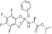 structure of CAS# 1334513-02-8, N-[(S)-(2,3,4,5,6-Pentafluorophenoxy)phenoxyphosphinyl]-L-alanine 1-methylethyl ester