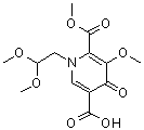 structure of CAS# 1335210-23-5, 1-(2,2-Dimethoxyethyl)-1,4-dihydro-3-methoxy-4-oxo-2,5-pyridinedicarboxylic acid 2-methyl ester