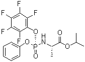 N-[(R)-(2,3,4,5,6-Pentafluorophenoxy)phenoxyphosphinyl]-L-alanine 1-methylethyl ester molecular structure (CAS 1337529-56-2)