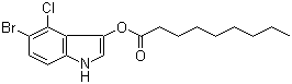 Nonanoic acid 5-bromo-4-chloro-1H-indol-3-yl ester molecular structure (CAS 133950-77-3)