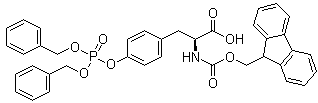 structure of CAS# 134150-51-9, N-[(9H-Fluoren-9-ylmethoxy)carbonyl]-L-tyrosine bis(phenylmethyl) phosphate (ester)
