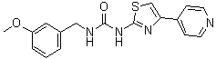 1-(3-甲氧基苄基)-3-[4-(吡啶-4-基)噻唑-2-基]脲分子结构 (CAS 1342276-76-9)