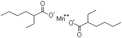 structure of CAS# 13434-24-7, Manganese bis(2-ethylhexanoate);Manganese(II) 2-ethylhexanoate