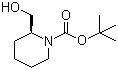 (S)-2-(羟甲基)哌啶-1-甲酸叔丁酯分子结构 (CAS 134441-93-3)