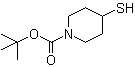 structure of CAS# 134464-79-2, tert-Butyl 4-mercaptopiperidine-1-carboxylate;1-tert-Butoxycarbonylpiperidine-4-thiol; 4-Mercaptopiperidine-1-carboxylic acid tert-butyl ester