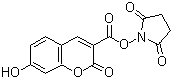 structure of CAS# 134471-24-2, 7-Hydroxycoumarin-3-carboxylic acid N-succinimidyl ester