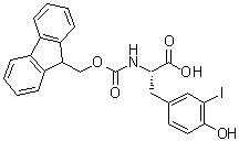 structure of CAS# 134486-00-3, N-[(9H-Fluoren-9-ylmethoxy)carbonyl]-3-iodo-L-tyrosine