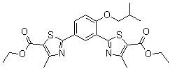 2,2'-[4-(2-Methylpropoxy)-1,3-phenylene]bis[4-methyl-5-thiazolecarboxylic acid] 5,5'-diethyl ester molecular structure (CAS 1346238-13-8)