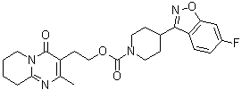 4-(6-Fluoro-1,2-benzisoxazol-3-yl)-1-piperidinecarboxylic acid 2-(6,7,8,9-tetrahydro-2-methyl-4-oxo-4H-pyrido[1,2-a]pyrimidin-3-yl)ethyl ester molecular structure (CAS 1346603-86-8)