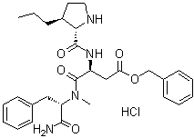 trans-3-Propyl-L-prolyl-L-alpha-aspartyl-Nalpha-methyl-L-phenylalaninamide phenylmethyl ester monohydrochloride molecular structure (CAS 134676-16-7)