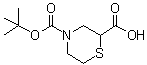 4-(叔丁氧羰基)硫代吗啉-2-羧酸分子结构 (CAS 134676-67-8)