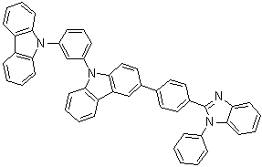 structure of CAS# 1346792-67-3, 9-[3-(9H-Carbazol-9-yl)phenyl]-3-[4-(1-phenyl-1H-benzimidazol-2-yl)phenyl]-9H-carbazole
