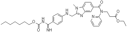 N-[[2-[[[4-[[[(Heptyloxy)carbonyl]amino]iminomethyl]phenyl]amino]methyl]-1-methyl-1H-benzimidazol-5-yl]carbonyl]-N-2-pyridinyl-beta-alanine ethyl ester molecular structure (CAS 1349500-09-9)