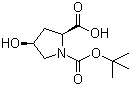 (2R,4R)-N-Boc-4-hydroxypyrrolidine-2-carboxylic acid molecular structure (CAS 135042-12-5)